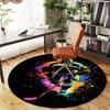 1pc Hockey Player Pattern Office Round Rugs, Under Chair Round Rugs for Living Room, Bedroom, Bathroom Decoration Carpet 091875