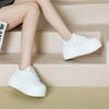 Fashion 8cm Trend Leather Women Synthetic Chunky Sneakers Spring Skateboarding Casual Platform Wedge Female Autumn Vulcanize Shoes