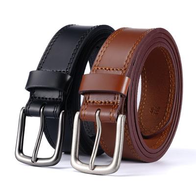 Retro Belt for Men's Genuine Leather Head Layer Cowhide Belt for Men and Middle Aged and Young Men's Casual Versatile Pin Buckle Belt
