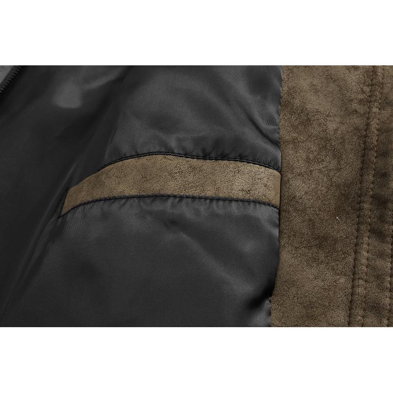 Men's Leather Jacket Men's Youth Standing Collar Biker Leather Jacket Jacket