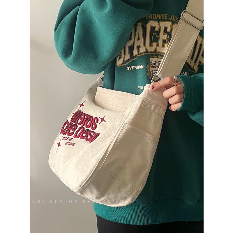 Bags Women'S Large-Capacity Canvas Bags Student Commuting Crossbody Shoulder Tote Bags