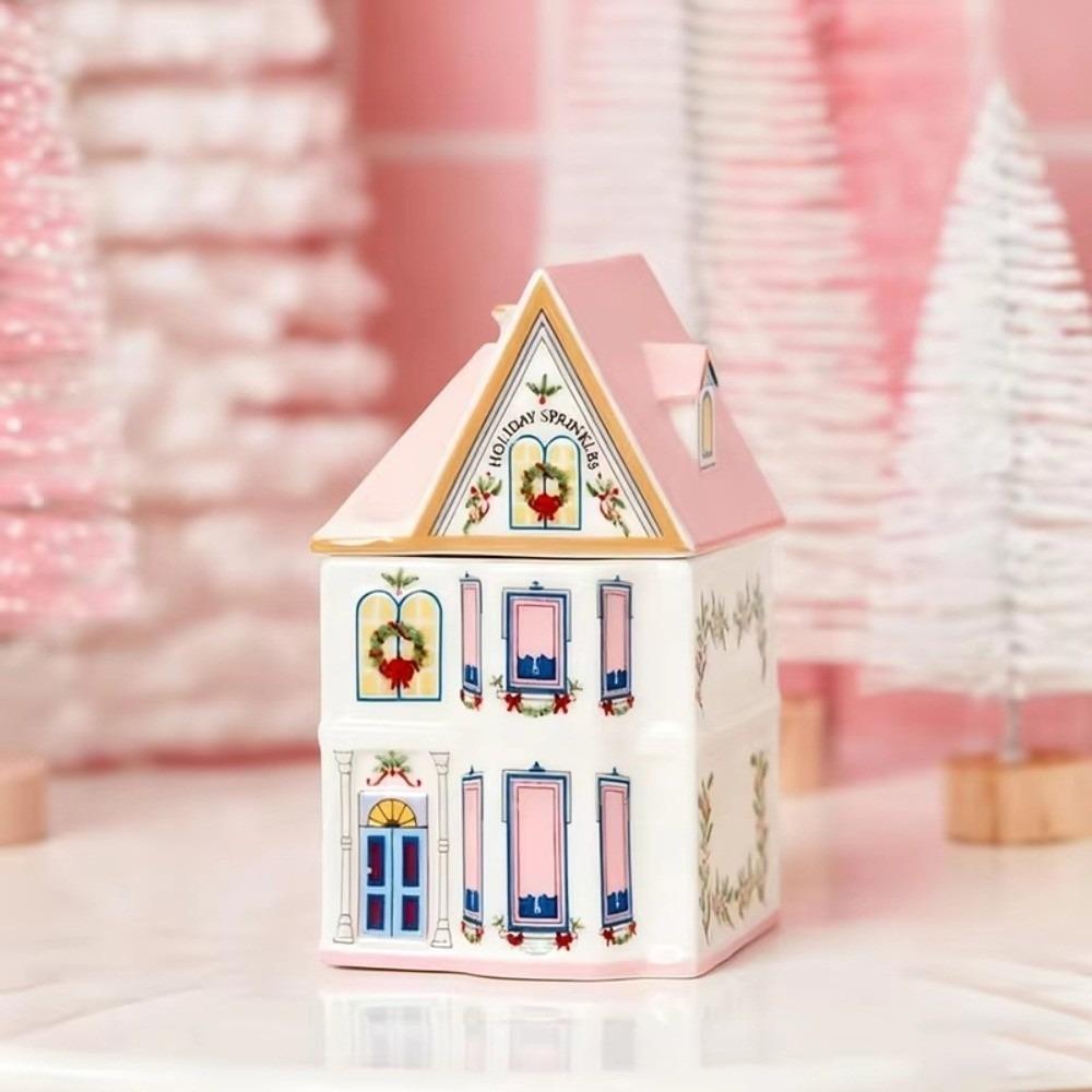 Gifts Cute Holiday Village Spice House Mini Desktop Decoration House Village Spice House Jars Cartoon House Craft Ornament