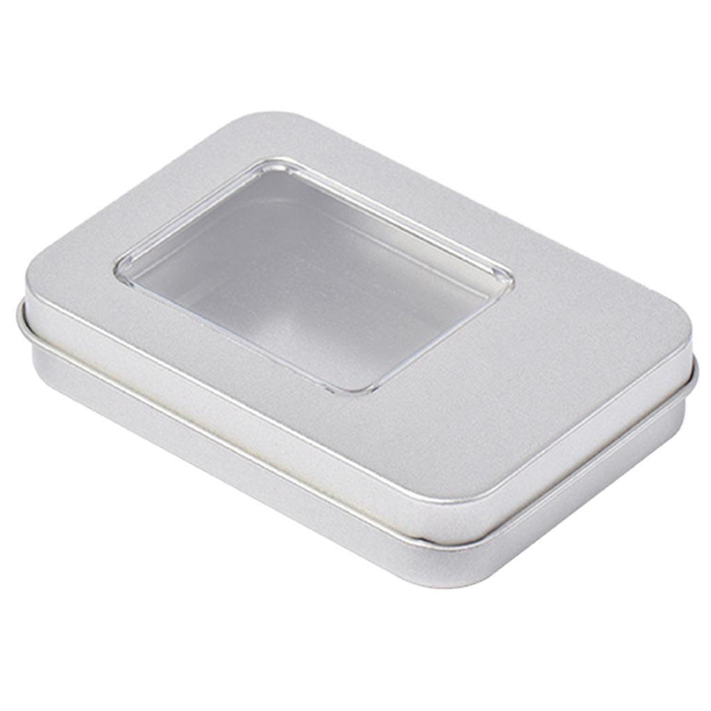 Metal Rectangle Silver Color Playing Cards Storage Box Money Coin Holder Box Candy for Key for Case Business Card Storag