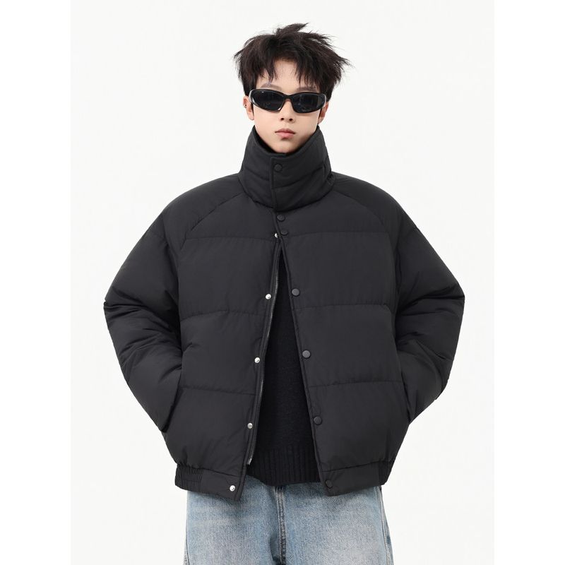 Wassup American Retro Stand-Up Collar Jacket Cotton Short Coat Couple High Street Trendy Casual Warm Cotton Jacket for Men