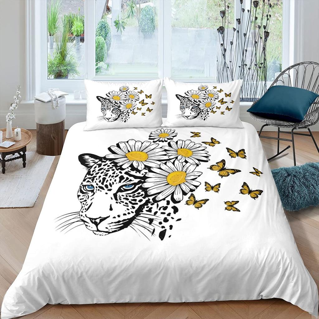 Gelbe Gänseblümchen Bettbezug Set Niedliches Blumen Bettwäsche Set Für Kinder Kind Mädchen Gartenblumen King Bettdeckenbezug Mit Kissenbezug