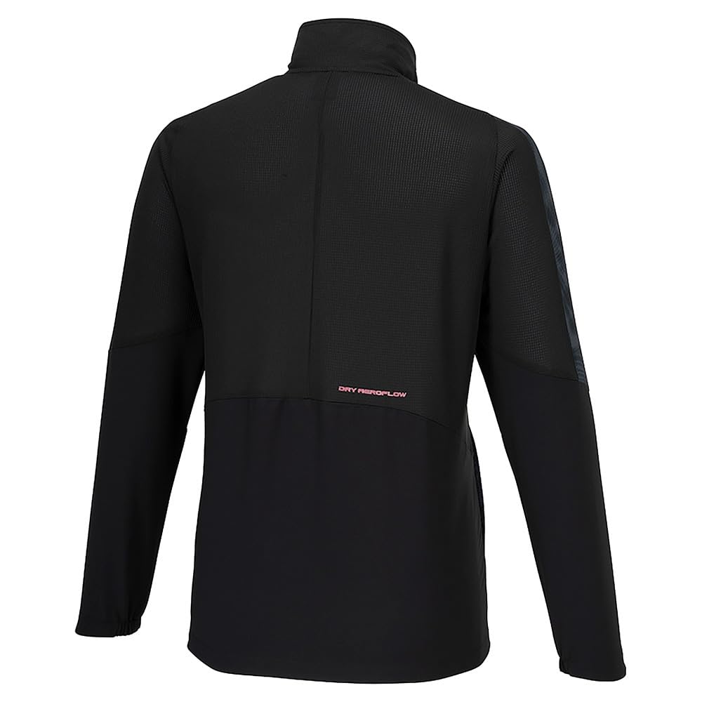 Mizuno Dry Aeroflow Hybrid Highly Training Model Black Men's Jacket, Breathable, Sweat-Wicking, Quick-Drying Jersey, 32MCB031,