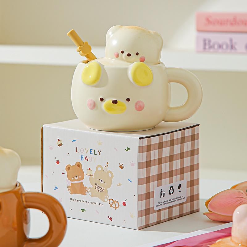 Geburtstagsgeschenk Mädchen süßer Bär Kaffee Wasserbecher ins Stil hoher Wert Keramiktasse Begleitgeschenk
