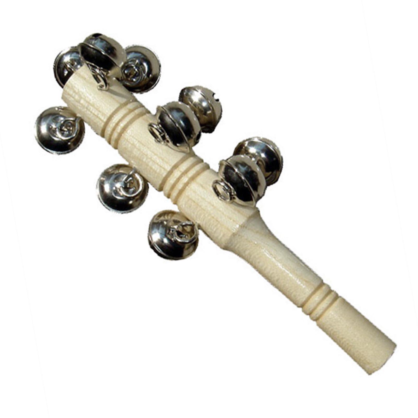 

13 звенящих колокольчиков с деревянной ручкой, погремушка, колокольчик, шейкер, ударная музыкальная игрушка для детей раннего возраста