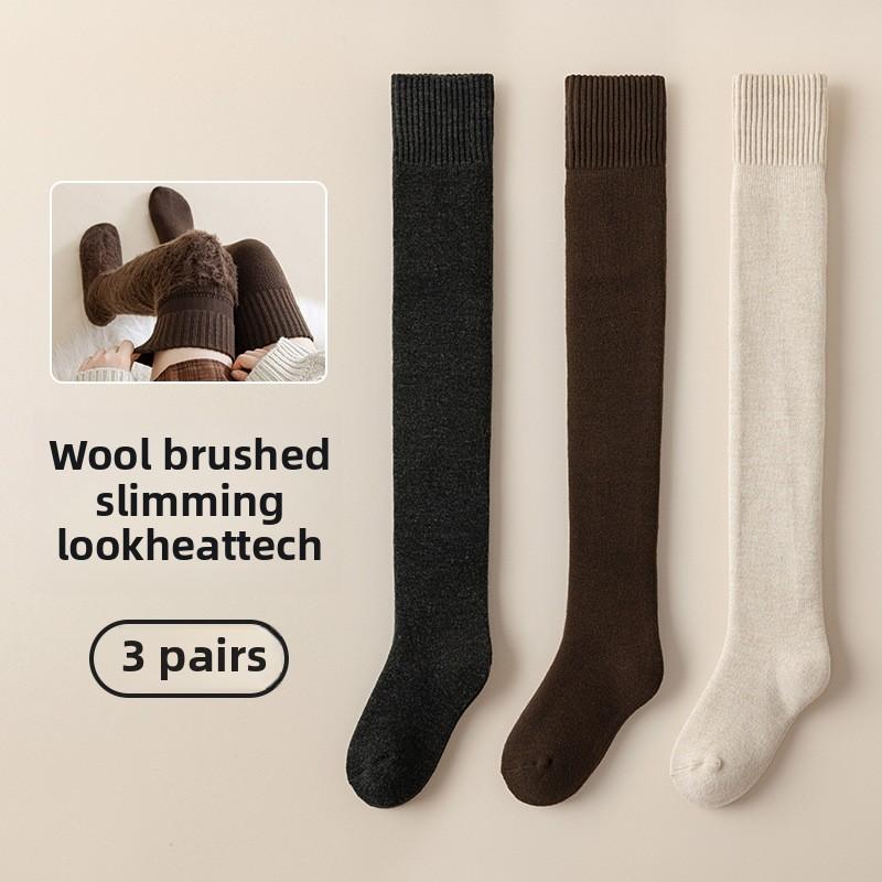 

3 пары женских зимних супер толстых и мягких теплых и согревающих шерстяных чулок 3 Pairs