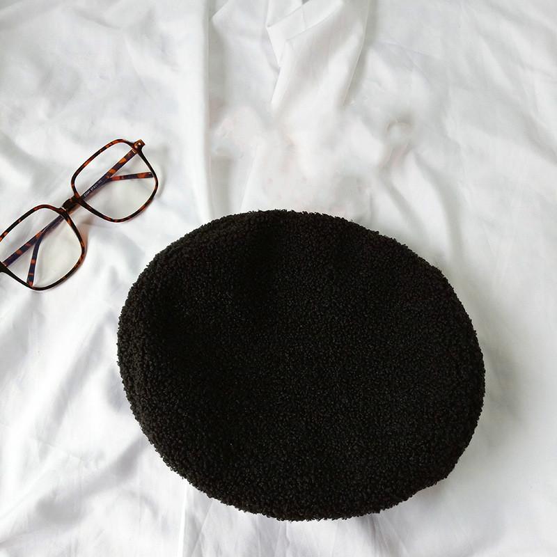 Beret Warm Wool Winter Beanie Hat Cap Vintage Plain Beret Hats Solid Color Lady Winter Warm Caps