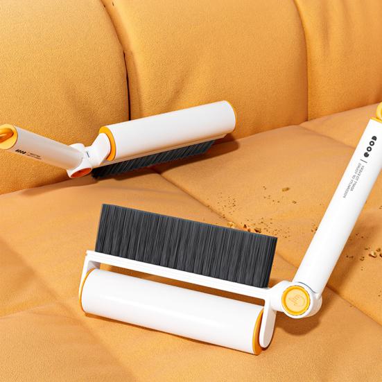 Lint Brush Soft-Bristled Cleaning Brush with Tear-Off Adhesive Roller Ergonomic Handle Clothing Bedding Pets Lint Cleaner