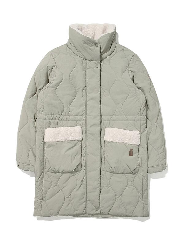 Bbc Earth [Oslo] Teddy Diamond Quilted Long Puffer_Olive