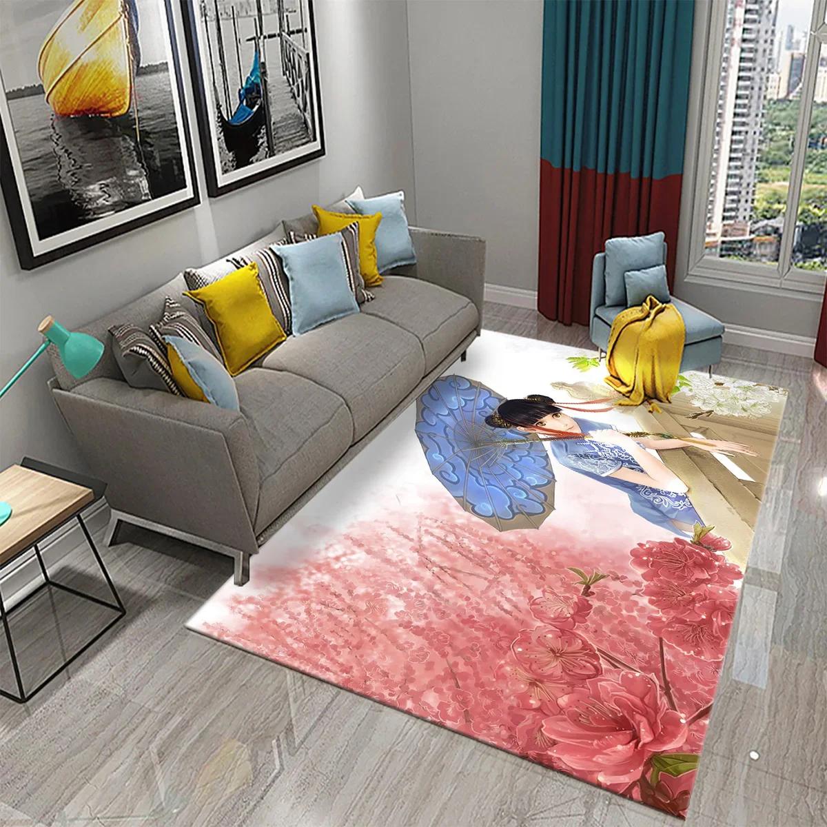 

3D Cute Cartoon Girl Carpet for Kitchen Bathroom Door Entrance Non-slip Rugs Bedroom Living Room Balcony Decoration Rugs Carpets 40x60cm