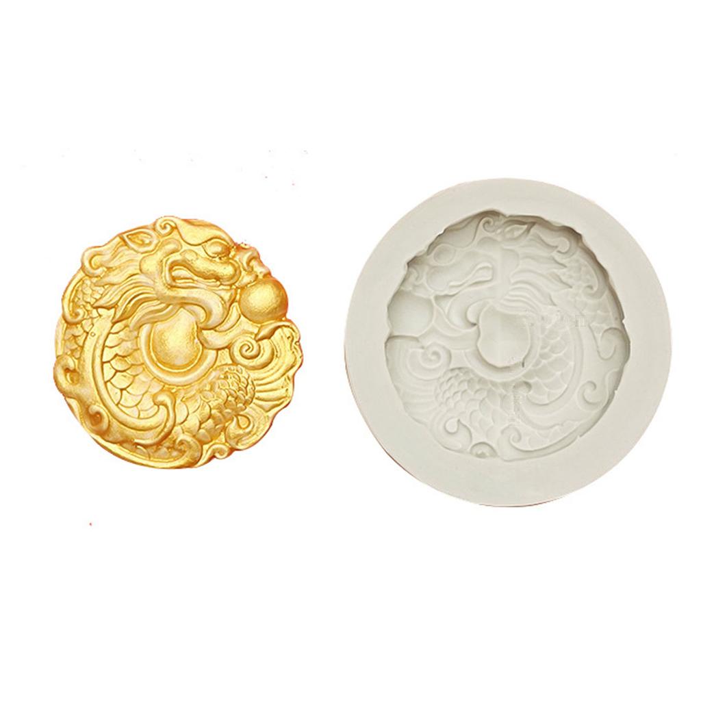 Patterned Dragon Fondant Chocolate Mould Cake-Topper Baking Tools Handmade-Soap Silicone Ornaments Mold Easy To Clean