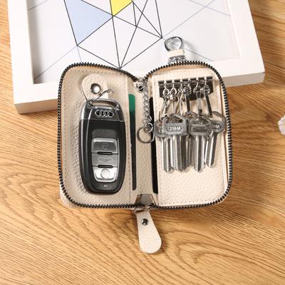 PU Leather Multifunctional Fashionable Simple Women's Key Bag Portable Anti-theft Zipper Home Key Bag