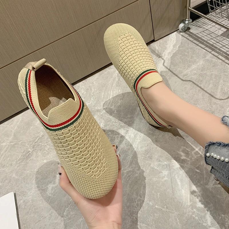 Fashion 2024 new summer women's fashion woven flat shoes round head comfortable loafers