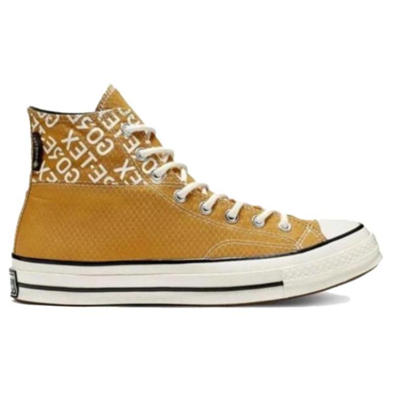 Converse Chuck Taylor 1970 Hi Hiker Stampa Monogramma Scarpe Alte in Tela Unisex Bianco Marrone