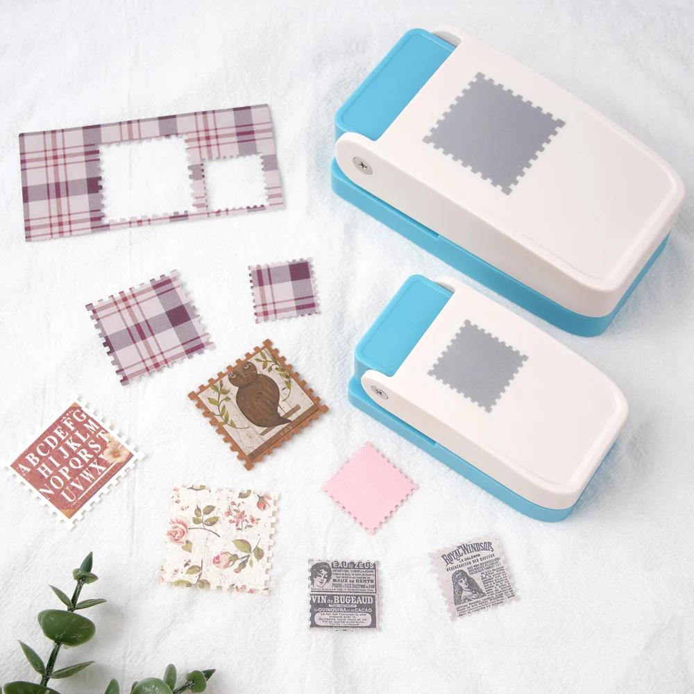 Rectangular Postage Stamp Punches Lever Action Puncher for Paper Crafting Scrapbooking DIY Projects Arts Crafts Supplies