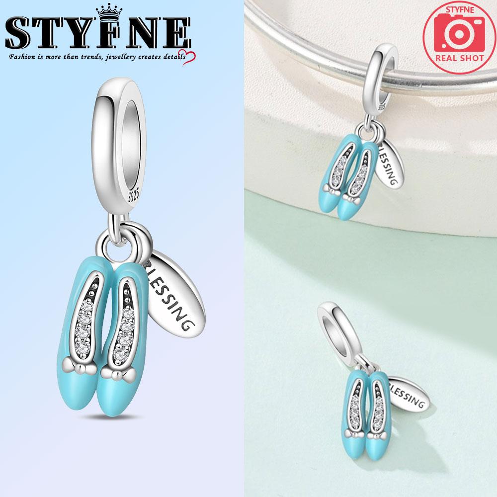 Exquisite Copper Ballet Dance Shoes High Top Canvas Shoe High Heels Charms Beads Fit Diy Bracelet Fine Birthday Jewelry Gift