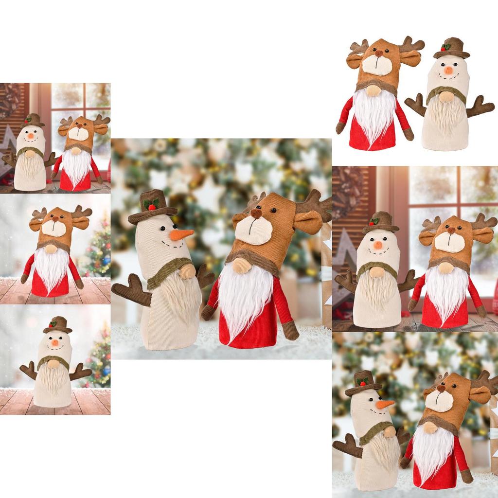 Adorable Plush Christmas Decoration Rudolf Doll With Antlers Perfect For Holiday Cheer