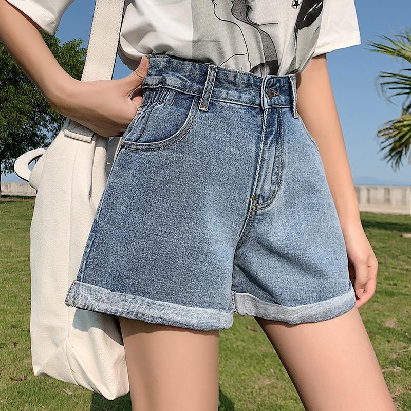 Summer Denim Shorts High Waist Denim Wide Leg Pants Women