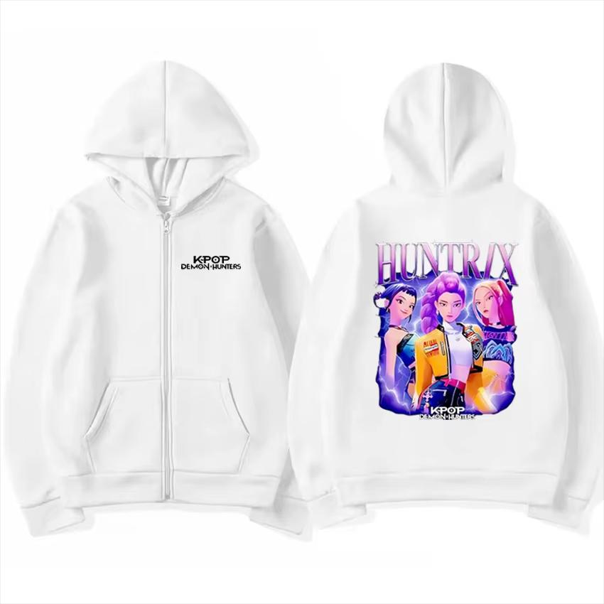 Kpop Dämonenjäger Film Grafik Hoodie Herren Damen Mode Mantel Hip Hop Bedruckt Alltagstauglich Bequem Reißverschluss-Hoodie