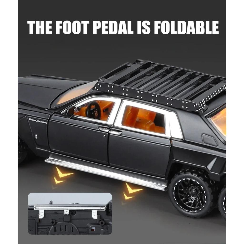 1/32 Rolls-Royce Phantom 6X6 Alloy Car Model Diecasts Metal Toy Off-road Vehicles Model Sound and Light Kids Gifts