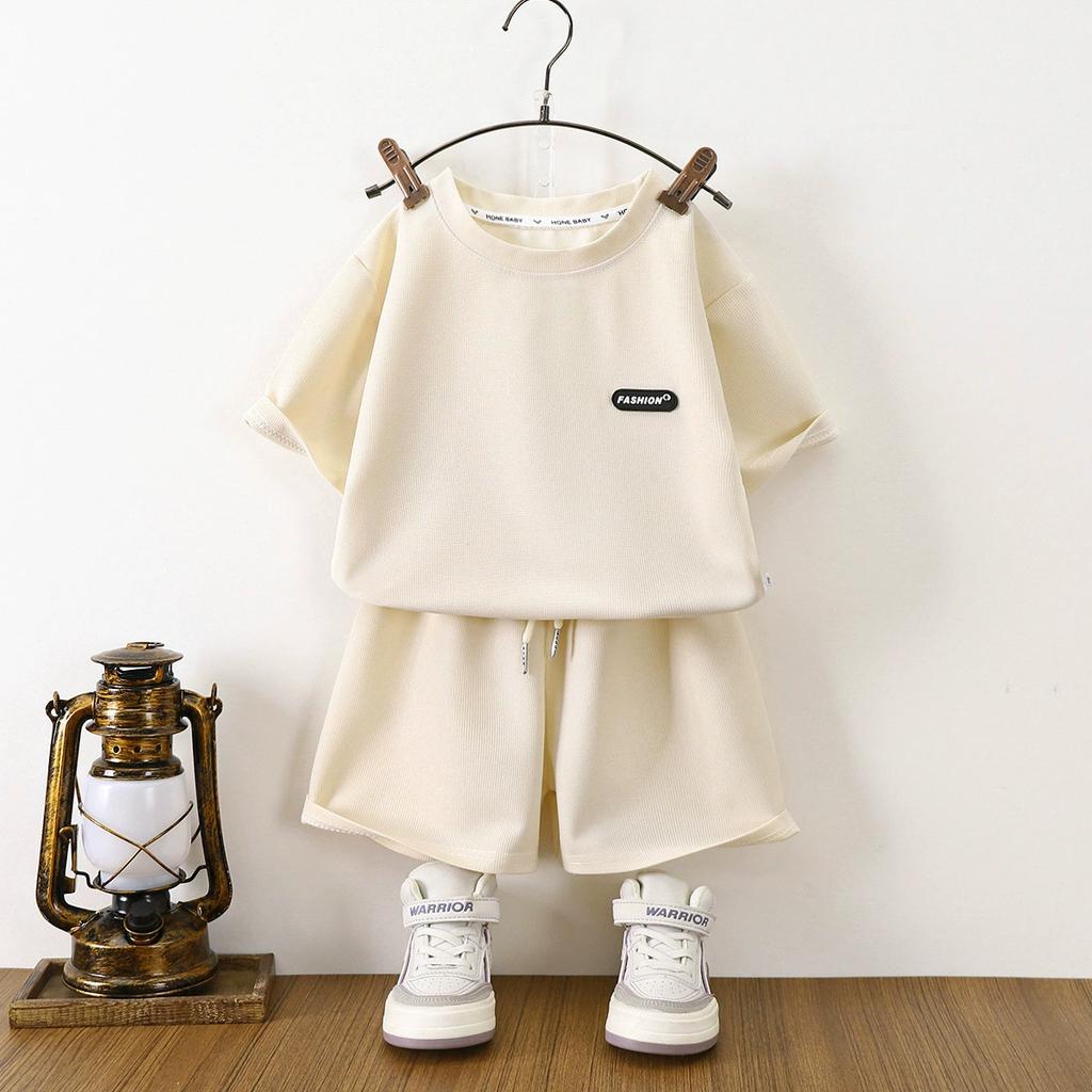 Huafu Ge Thin Girls' Summer Children's Clothing Set Korean Version Loose Casual Children's Clothing Baby Short Sleeved Pants