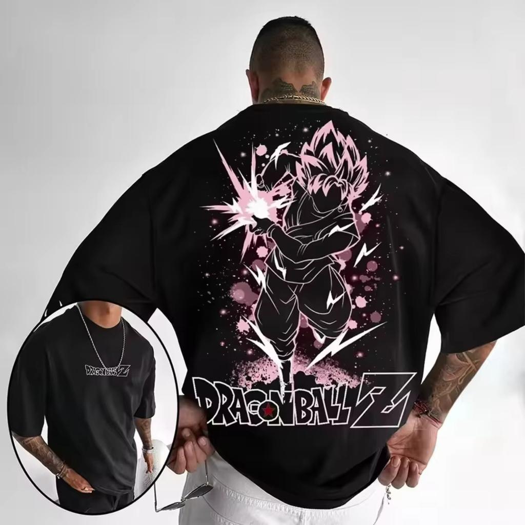 Dragon Ball Goku Trend Exploze Pánská Beerus Oversized Potisk Cool High Street Trend Bavlněná Trička Jsou Horká v Létě Y2K