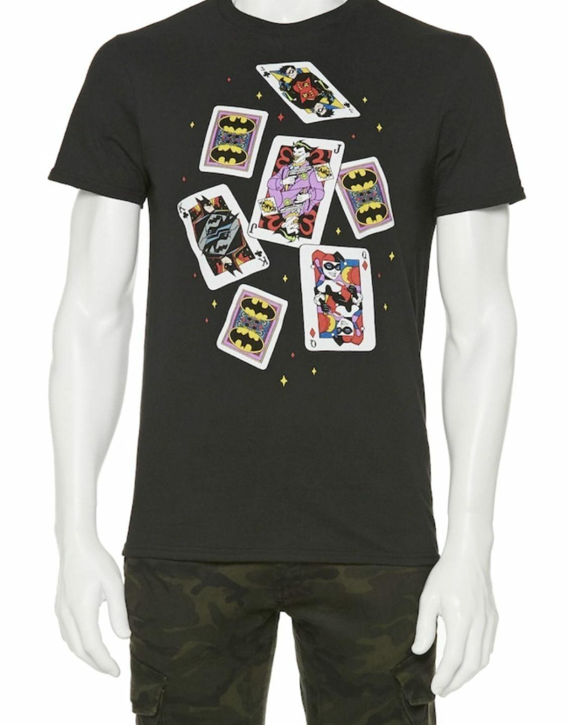BATMAN JOKER harley quinn PLAYING CARDS poker MENS SHIRT SIZE SMALL NEW S разноцветный