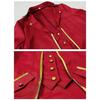 Mens Tuxedo Medieval Retro Punk Gold Trimmed Overcoat Carnival Costume less