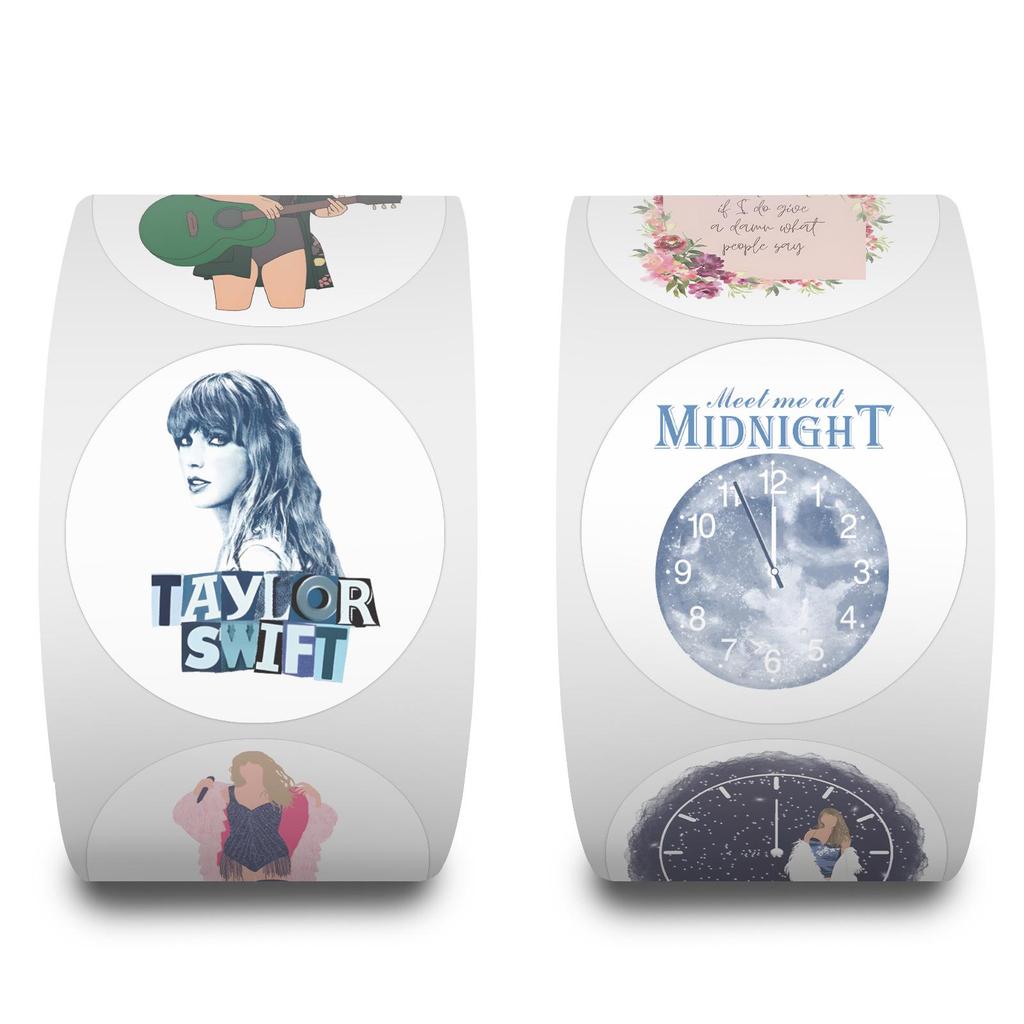 500 Sheets/Roll Taylor Swift Tape Stickers for DIY Decoration - Perfect for Water Bottles & Suitcases.