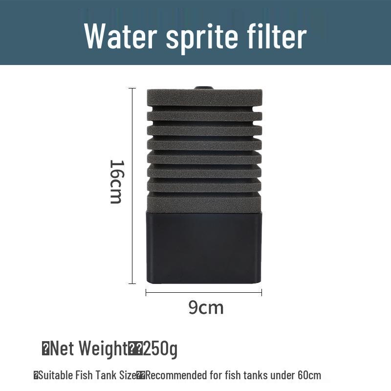 Water Sprite Pneumatic Fish Tank Filter: Anti-Air Lift, Oxygenation, Waste Sucker for Small Tanks