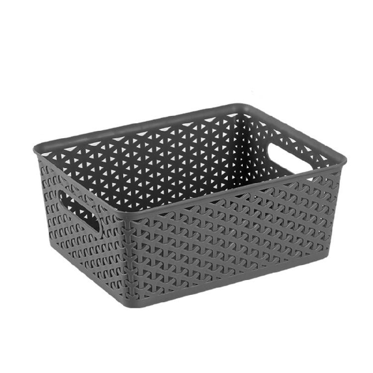

Space Saving Woven Organizers Basket Stylish Handwoven Storage Basket Space Saving Container for Mess Release Living сірий