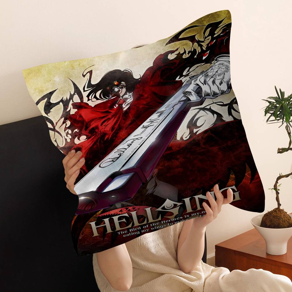 Anime H-Hellsing Pillow Gift Home Office Decoration Bedroom Sofa Car Cushion Cover Case 45x45