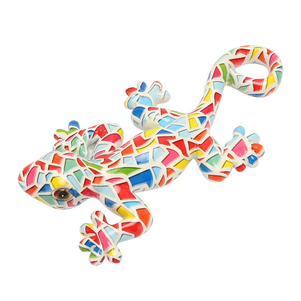 Gecko Wall Decor Bright Colors Colorfast Resin 5.9in Long 3.1in Wide Lizard Garden Sculpture for Decoration House Office
