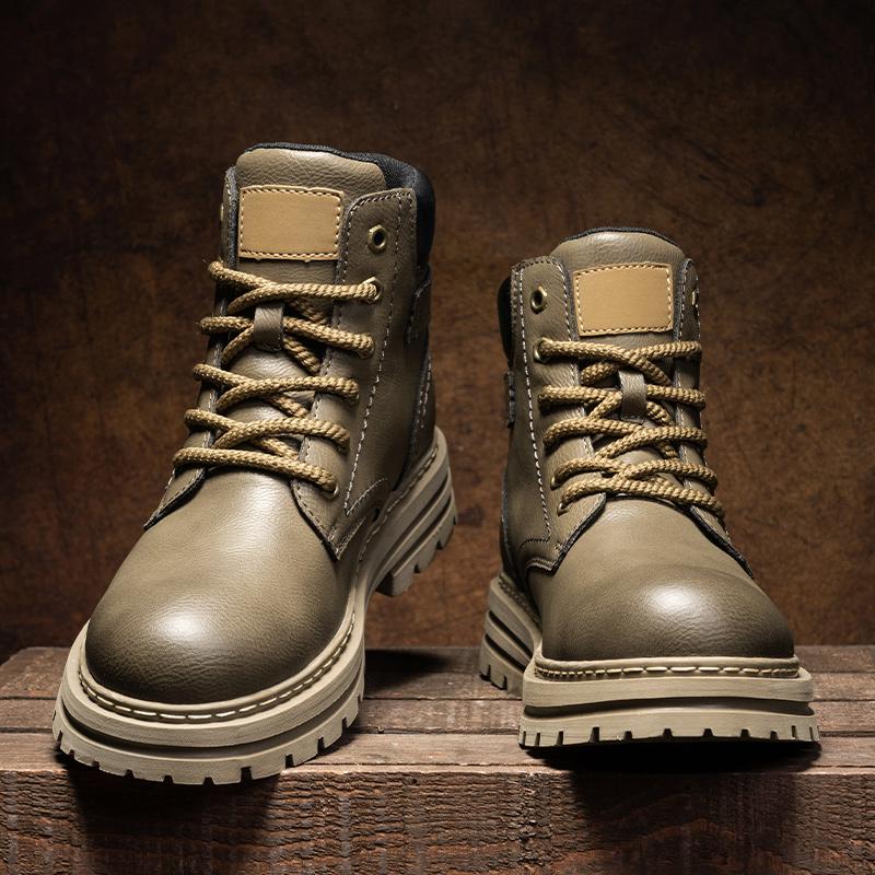 Winter Plush Snow Mens Ankle Boots All Seasons Motorcycle Boots Classic Casual Leather Shoes Handmade Male Botas Plush Fur Boots