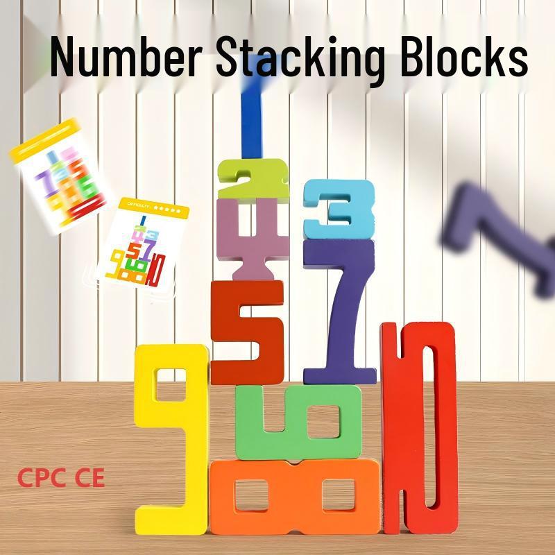 

Деревянные блоки с цифрами основных цветов Монтессори для раннего образования