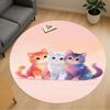 1PC Rainbow Cats Fantasy Round Chair Mat Area Rug - Non-Slip, Floor Mat for Office, Bedroom, Home Decor Christmas Gift C0528029