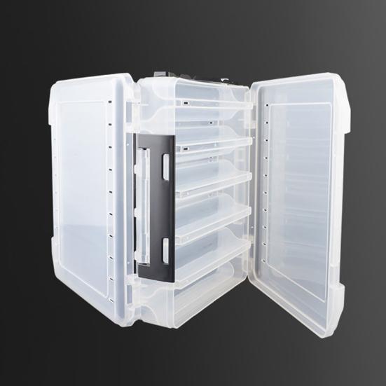 10/14/16 Grids Takle Box Fiske lokkebeholder med håndtak Gjennomsiktig design Multi-rom Kompakt størrelse bærbar fiskeagn oppbevaringsveske