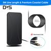 Indoor Digital TV Antenna Signal Booster 50-80 Mile Range 1080p Support Universal Easy Installation Fireproof Design TV Antenna