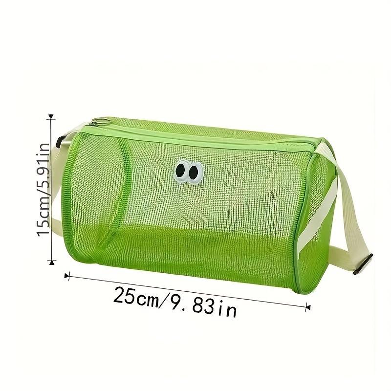 Playful Two-Eyed Beach Wash Bag - Lightweight Leak-Proof Zipper Closure Adjustable Strap & Mesh Window Travel Toiletry Organizer