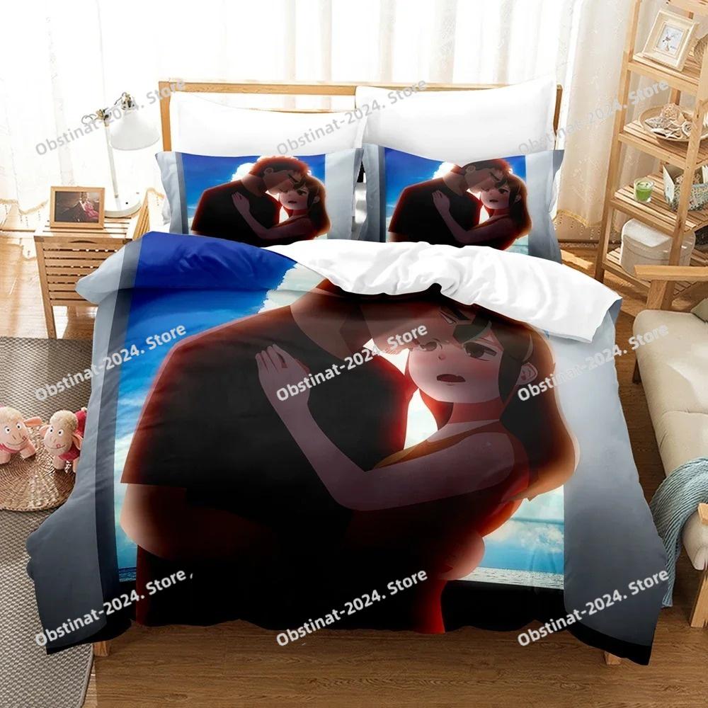 Juego de Ropa de Cama Impreso en 3D Anime Mi Senpai es Molesto Funda Nórdica Doble Twin Full Queen King Ropa de Cama para Adultos Niños Funda de Colcha