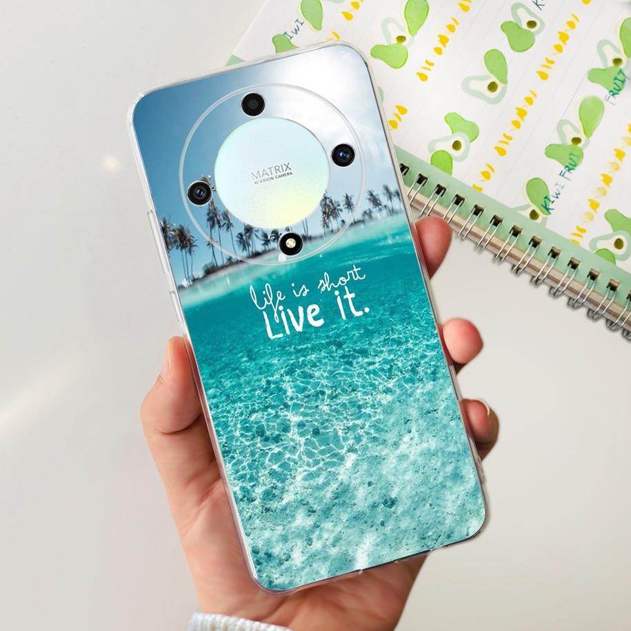 For Honor X9b 5G Case 2023 Fashion Flower Clear Silicone Soft Back Cover For Honor X9a RMO-NX1 Funda HonorX9 X 9 X 9B X 9A Coque