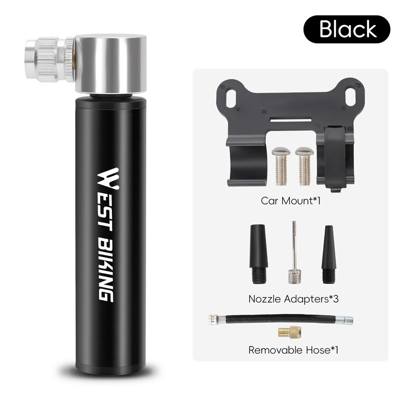 WEST BIKING Mini Bike Pump 120PSI Portable Hand Pump For Schrader/Presta Valve MTB Road Bicycle Tire Inflator Bike Accessories