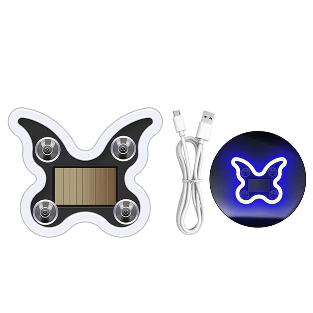 Butterfly Shaped Car Window Neon Light Light/Vibration Sensor Atmosphere Breathing Lamp C-pillar синий