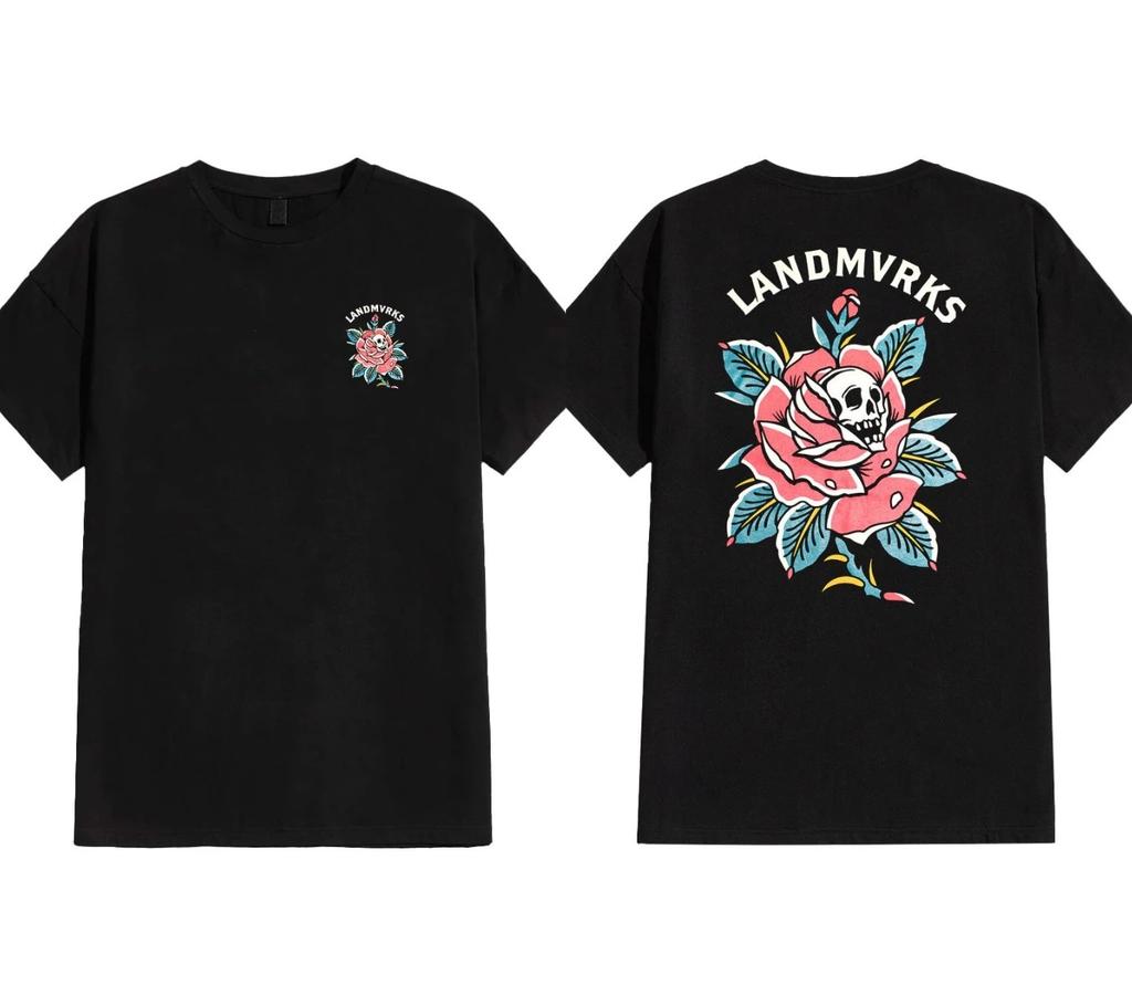 Metalcoreová kapela Landmvrks Módní doplňky Potisk Tričko Pánské Dámské Kulatý výstřih Bavlněné Tričko Volné Ležérní Oversized High-street Top