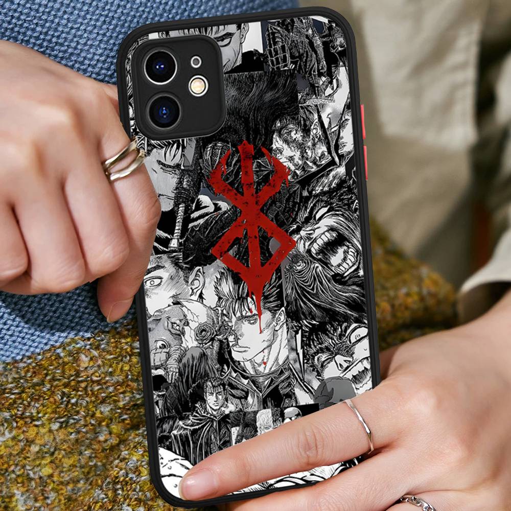 

Comic Cool Berserk Matte Translucent Phone Case For Iphone 16 ProMax 15 14 13 12 11 X XS PRO Plus iphone 13