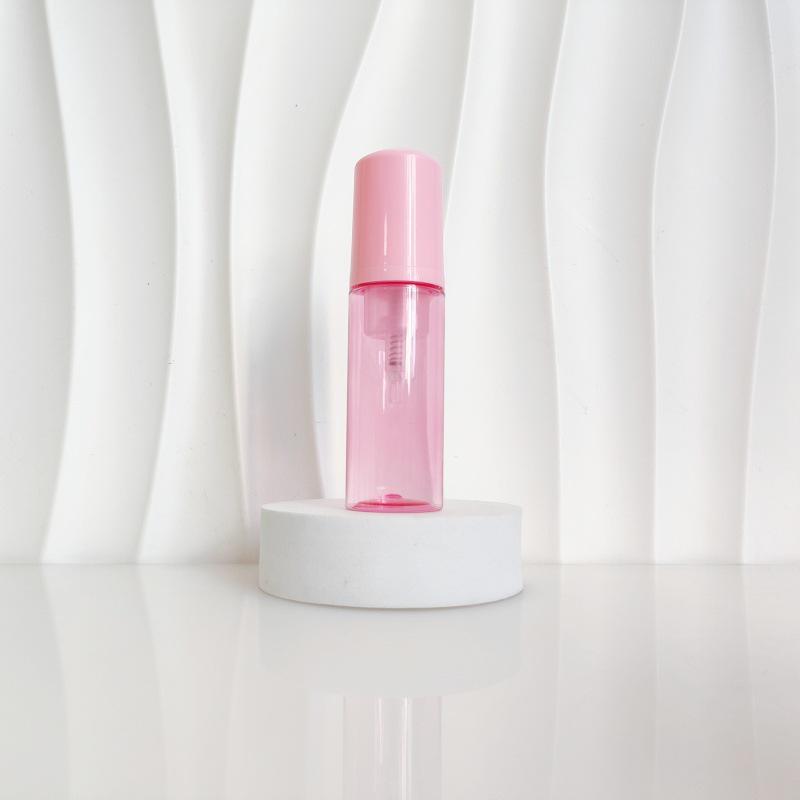 60ml Red Translucent Mousse Dispenser: Cosmetic Brush Foam Bottle for Face Wash and Travel Use