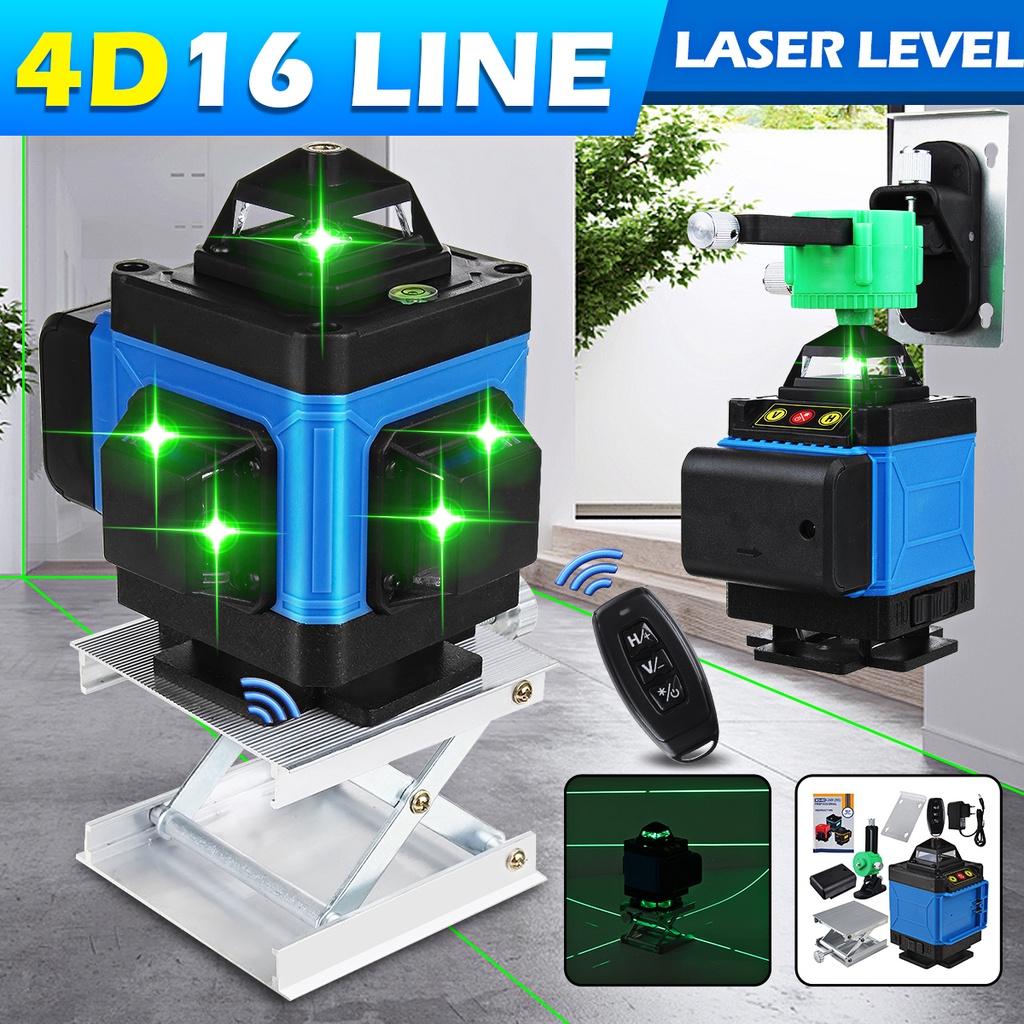 8/12/16 Lines Laser Level 4D Self-Leveling 360 Horizontal and Vertical Cross Green Laser Beam Line with Battery & Wall Bracket